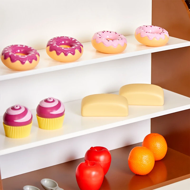 Little Tikes Real Wood Café and Bakery Exclusive Roleplay Kitchen Cook and Serve With Realistic Lights and Sounds and Dual-Sided Play