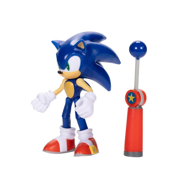 Figurine de 4 pouces Sonic - Sonic moderne avec Point de contrôle bleu 