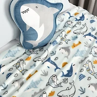 Shark Plush Throw and Pillow Set