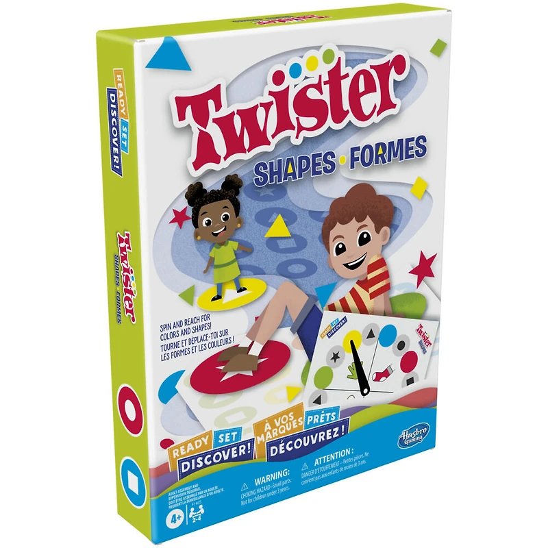 Ready Set Discover, Twister Shapes (formes), jeu avec tapis, association de formes et de couleurs, enfants d'âge préscolaire