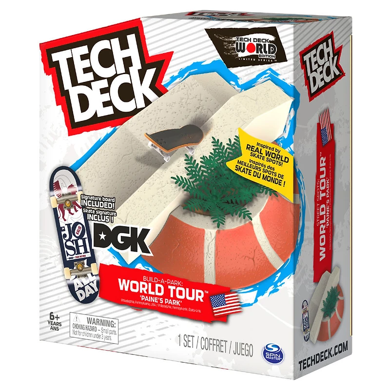 Tech Deck, Build-A-Park World Tour, Paine's Park, Coffret rampe avec fingerboard Signature - Édition anglaise