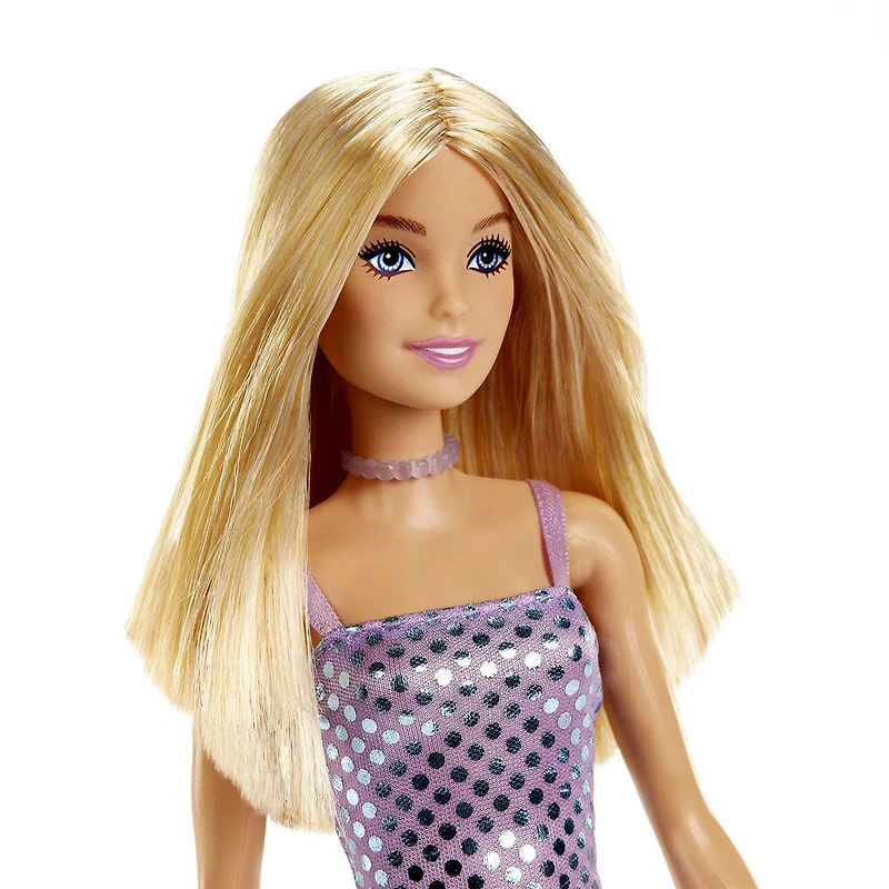 Barbie Doll, Kids Toys, Blonde in Lavender Metallic Dress