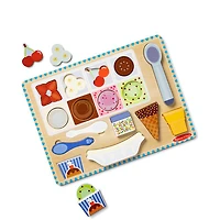 Melissa & Doug - Wooden Magnetic Ice Cream Puzzle and Play set