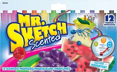 Mr. Sketch Scented Markers, Chisel Tip, Assorted Colours, 12 Count