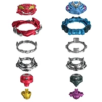 Beyblade Burst QuadDrive, Pack de 2 toupies de compétition Salvage Valtryek Rashad V7 et Gilded Nemesis N7