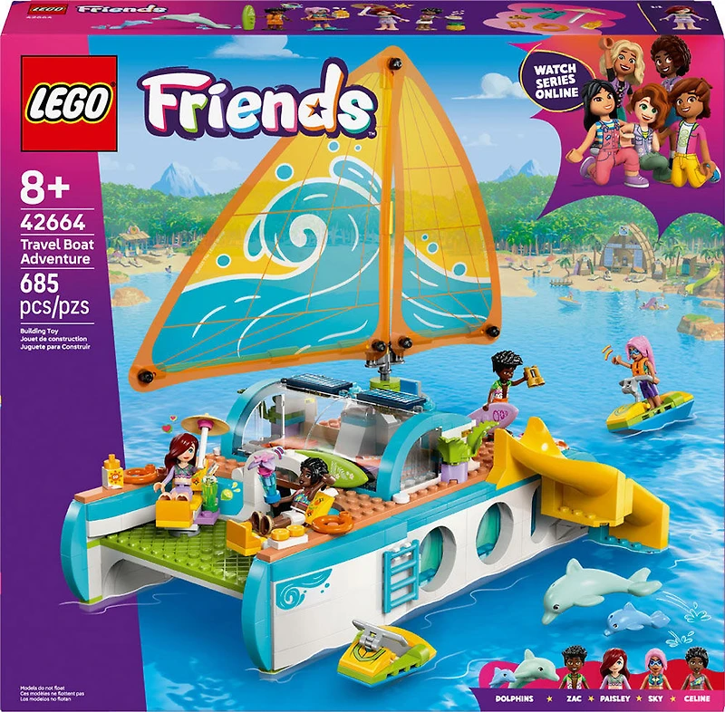 LEGO Friends Travel Boat Adventure Pretend Play Building Toy - Toy Boat Playset for Kids, 8+ 42664
