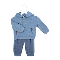 Baby Mode 2 Piece Hooded Quilted Jogger Set