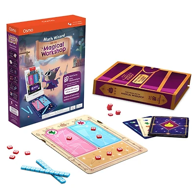 Osmo - Le magicien des maths et L'atelier magique - Niveau CP-CE1 - Addition et soustraction - Jouet STEM (Une base Osmo est nécessaire pour jouer)