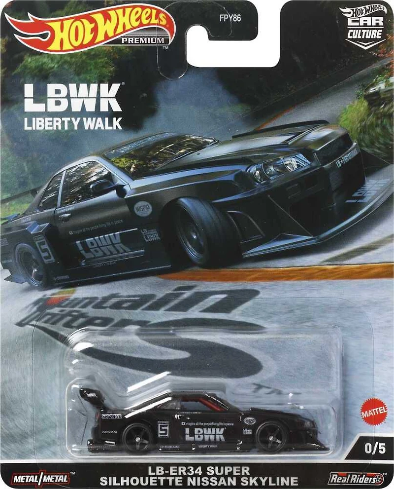 Hot Wheels Car Culture Circuit Legends Liberty Walk R34 Skyline Chase Car Vehicle