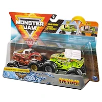 Monster Jam, Monster trucks Wonder Woman vs Avenger officiels qui changent de couleur en métal moulé, échelle 1:64
