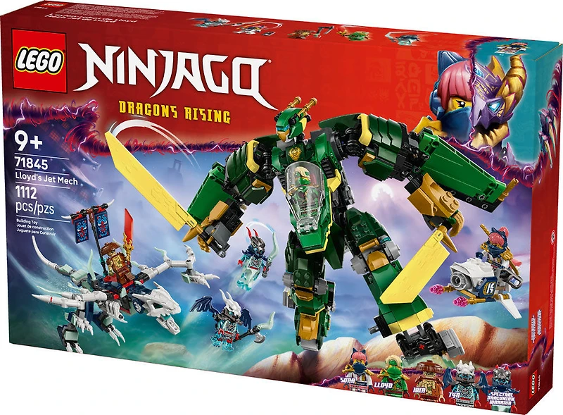 LEGO NINJAGO L'avion-Robot de Lloyd, Ensemble de Construction de Combat de Dragon avec 5 Figurines 71845