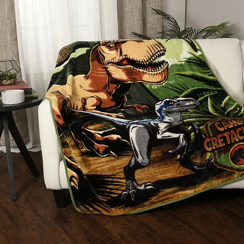 Jurassic Park Kids Fleece Throw Blanket (50x60"), Dinosaurs