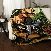 Jurassic Park Kids Fleece Throw Blanket (50x60"), Dinosaurs