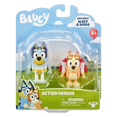 Bluey Figure 2Pack Action Hero Bluey et Bingo