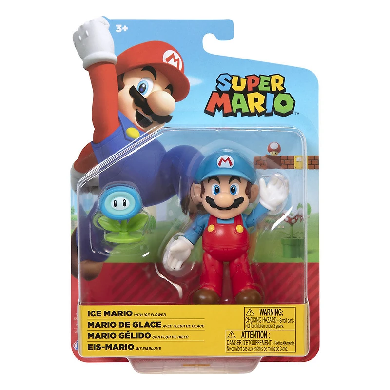 M2 - Figures 4 pouces du MONDE DE NINTENDO - Mario avec fleur de glace VAGUE 23