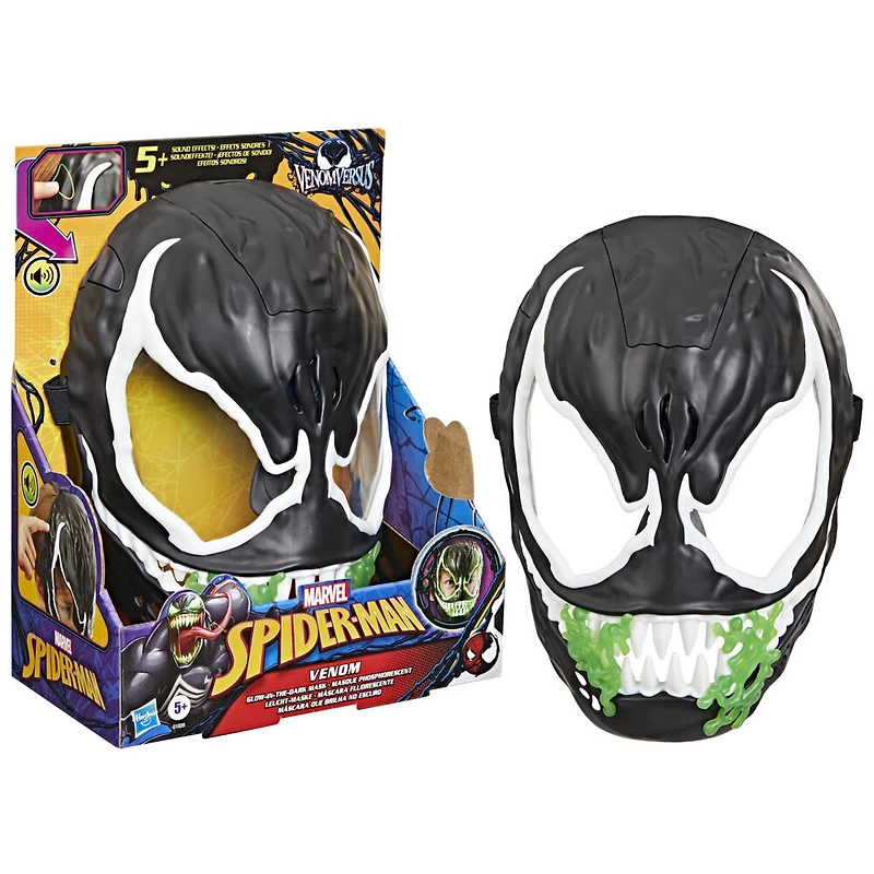Marvel Spider-Man VenomVersus Venom Glow-In-The-Dark Mask, Super Hero Toys - English Version