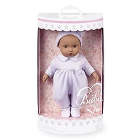You & Me Baby So Sweet 16 inch Nursery Doll Brunette with Brown Eyes in Lilac Footie
