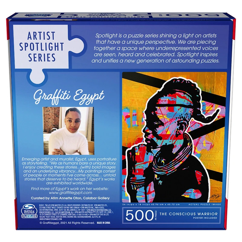 Puzzle 500 pièces, Graffiti Egypt, The Conscious Warrior, par Spin Master Puzzles - Édition anglaise