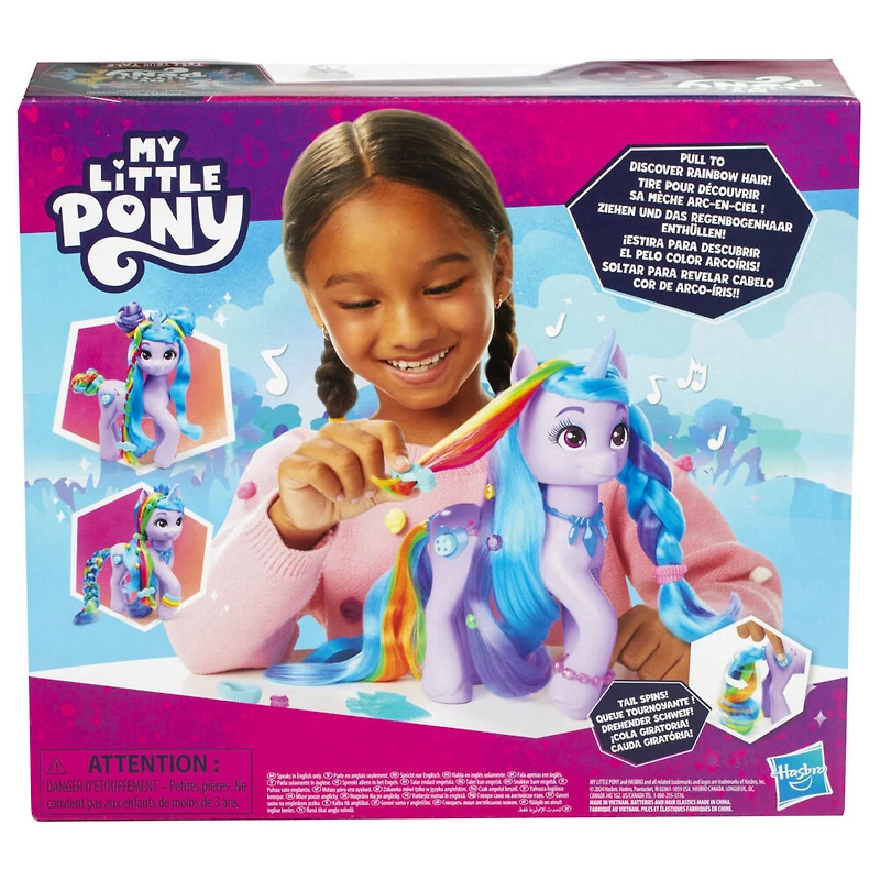 My Little Pony : Raconte ton histoire Styles arc-en-ciel Izzy Moonbow, figurine de licorn - Édition anglaise