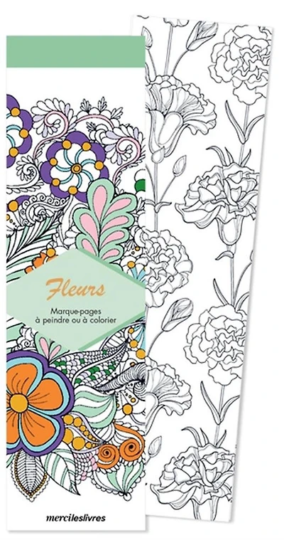 Fleurs  Marque-pages à peindre ou à colorier - French Text