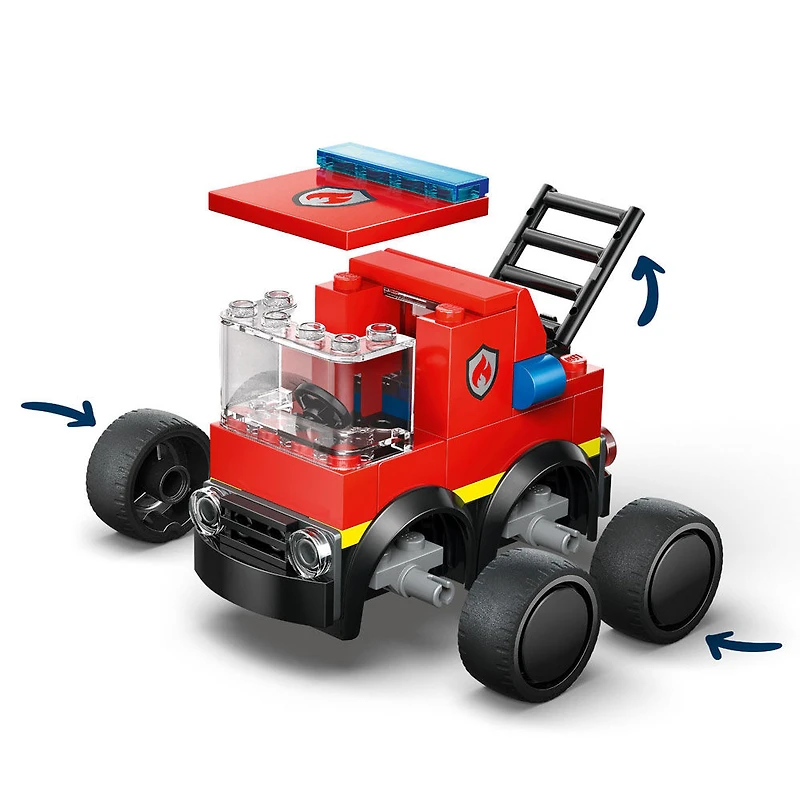 LEGO City Véhicules - Le camion de pompiers - Mini-ensemble de jouet de construction avec figurine de pompier - 60482