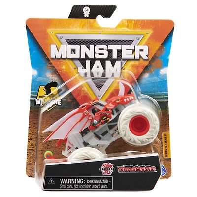 Monster Jam, Monster truck Bakugan Dragonoid officiel, véhicule en métal moulé, série Elemental Trucks, échelle 1:64