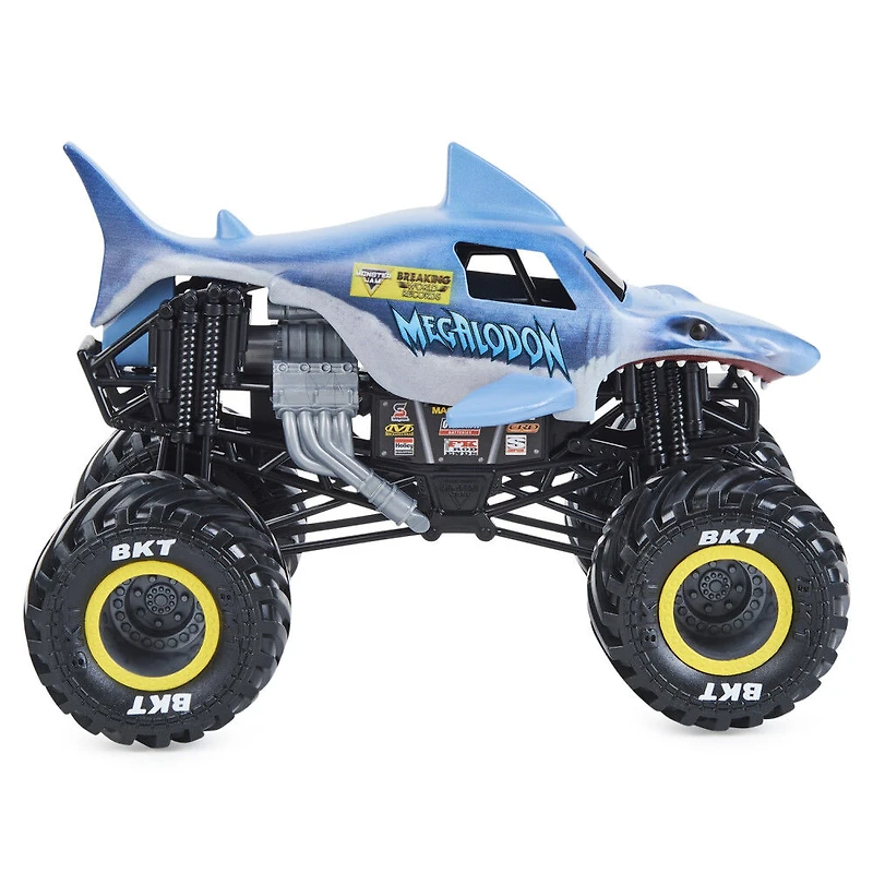 Monster Jam, monster truck officiel en métal moulé Megalodon Breaking World Records, échelle 1:24
