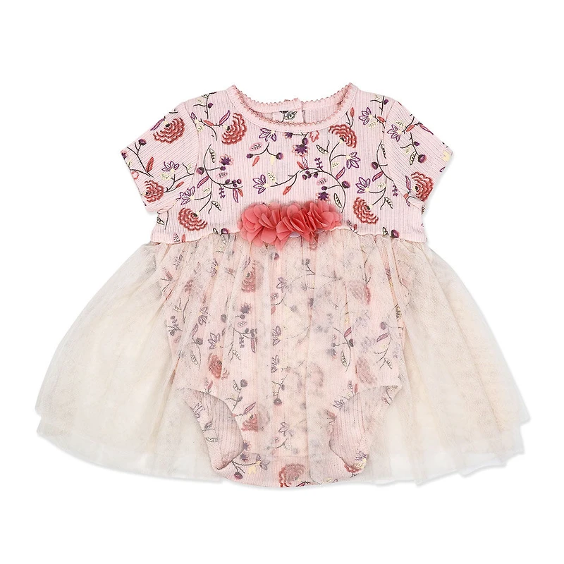 Baby Mode 2 Piece Tutu Romper Set: Pink Floral