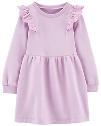 Carter's Long Sleeve Fleece Dress Purple 