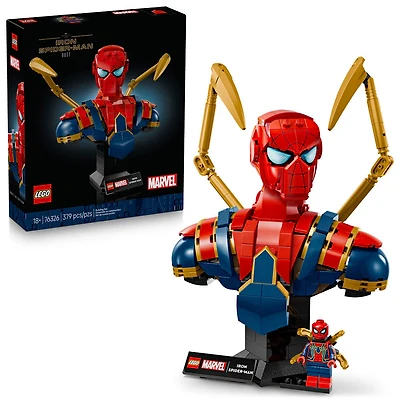 LEGO Marvel Le Buste d'Iron Spider-Man, Ensemble de Construction à Collectionner pour Adultes, Cadeau de Superhéros