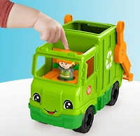 Fisher-Price Little People Recycling Truck Musical Toddler Garbage Toy Set, 5 Pieces