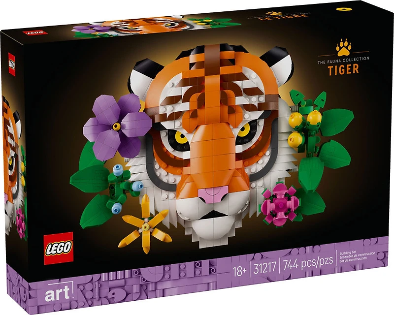 LEGO Art The Fauna Collection - Tiger, DIY Set for Adults 18+ - New Home Housewarming Gift - 31217
