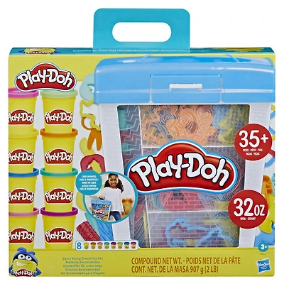 Play-Doh, Mallette des créations avec 40 outils, 8 pots de pâte à modeler, atoxique - Notre exclusivité