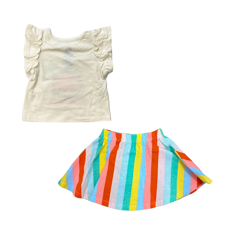 CoComelon Ensemble t-shirt et jupe mode Blanc