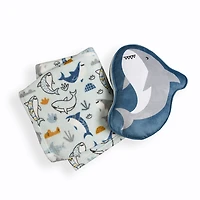 Shark Plush Throw and Pillow Set