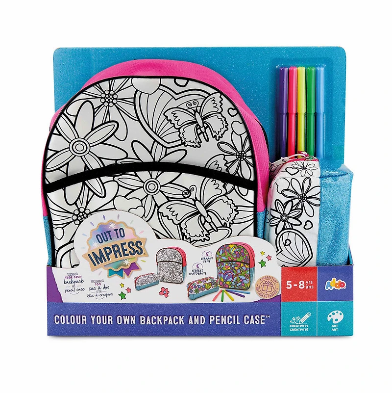 Out To Impress Color Your Own Backpack And Pencil Case - R Exclusive