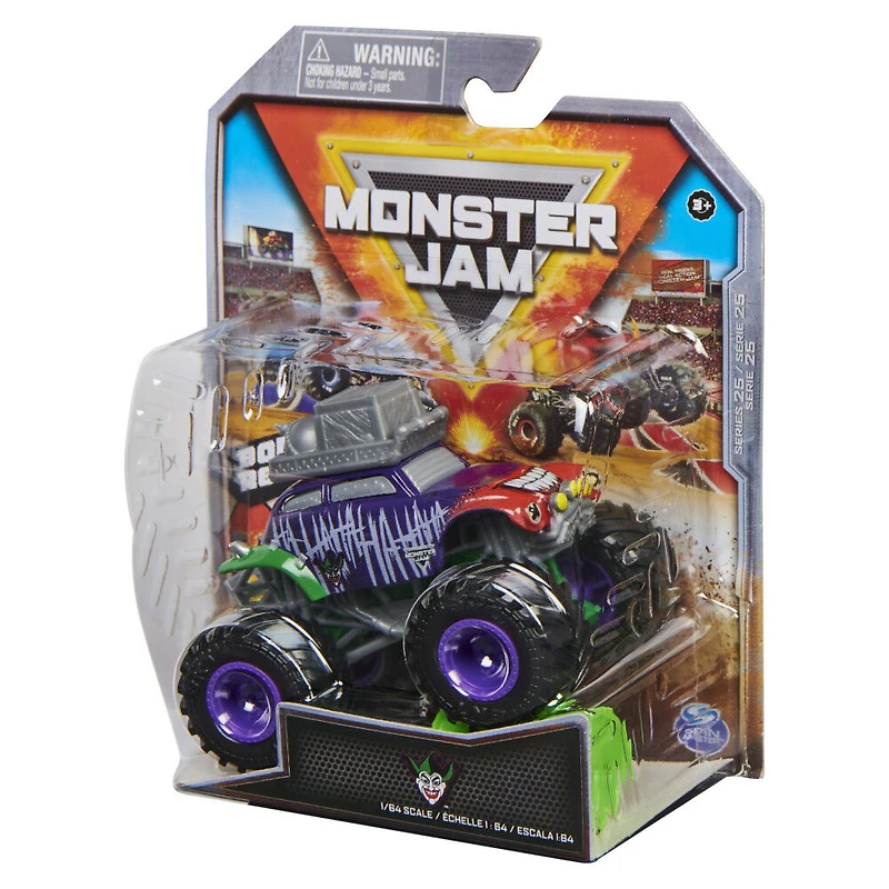 Monster Jam, Monster truck Joker officiel, véhicule en métal moulé, échelle 1:64