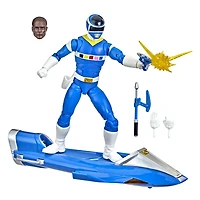 Power Rangers Lightning Collection, Ranger bleu de l'espace bleu et planeur Galaxy, figurine articulée premium de collection de 15 cm