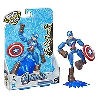 Marvel Avengers Bend And Flex Action Figure Toy, 6-Inch Flexible Captain America Figure
