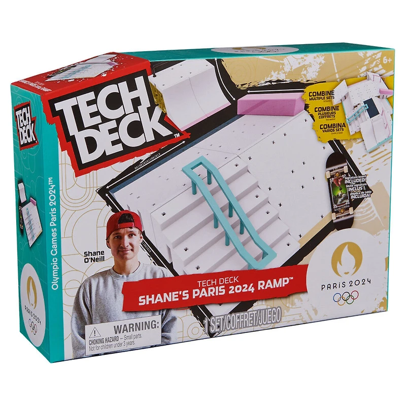 Tech Deck, Shane O'Neill's Olympic Games Paris 2024 Ramp Customizable X-Connect Park Creator Playset & Exclusive Fingerboard