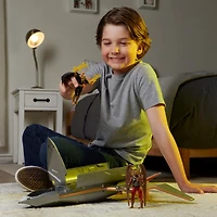 DC Comics, Vaisseau Hawk Cruiser Patrol, comprend des figurines articulées Black Adam et Hawkman, plus de 40 cm de large, Première Édition