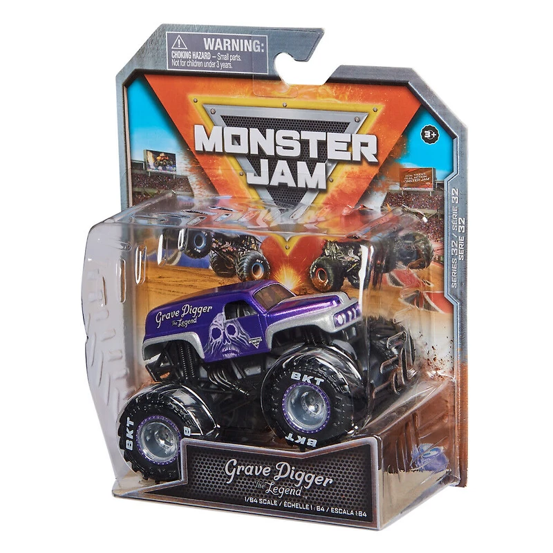 Monster Jam, Monster truck Grave Digger The Legend officiel, véhicule en métal moulé, échelle 1:64