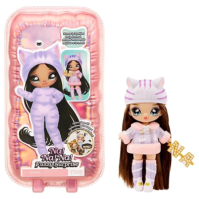 Na Na Na Fuzzy Surprise série 1 Catie Cat - Poupée-mannequin articulée de 7 po (18 cm)