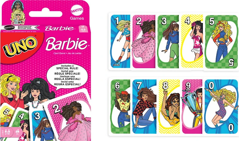 UNO - Barbie - Jeu de cartes pour enfants et soirées en famille