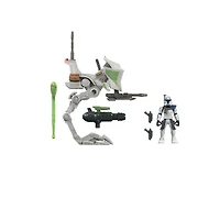 Star Wars Mission Fleet Expedition Class, Captain Rex Clone Combat, figurine de 6 cm avec véhicule