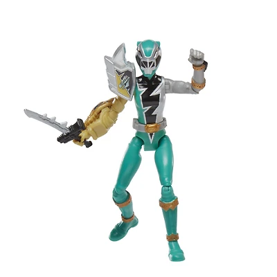 Power Rangers Dino Fury, Ranger vert avec manche Sprint, figurine avec clé Dino Fury