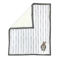Koala Baby - Lion Taupe Sherpa Applique Blanket