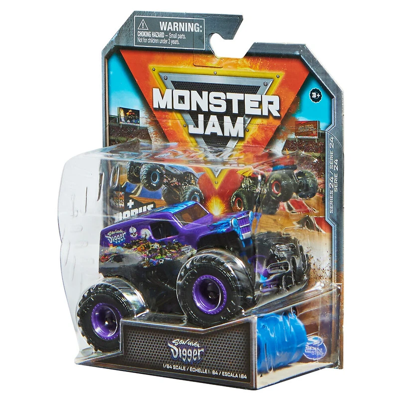 Monster Jam, Monster truck Son-uva Digger officiel, véhicule en métal moulé, série Legacy Trucks, échelle 1:64