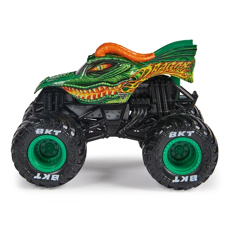 Monster Jam, Monster truck Dragon officiel, véhicule en métal moulé, échelle 1:64