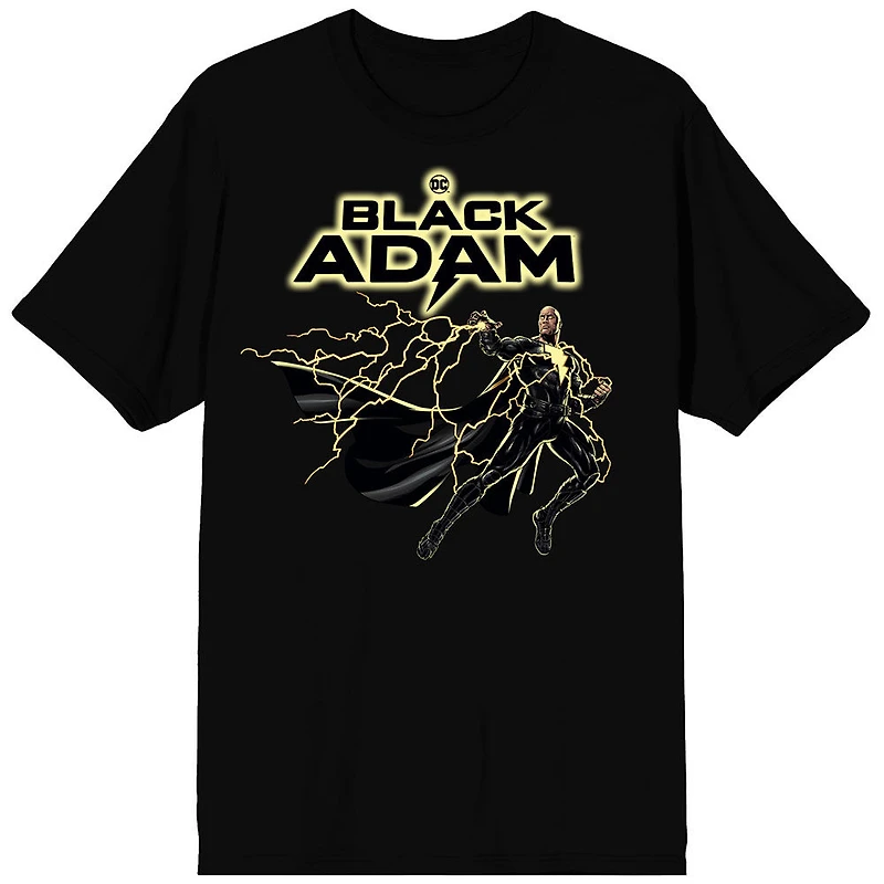 DC Comics Black Adam Shazam Lightening Black T-Shirt 